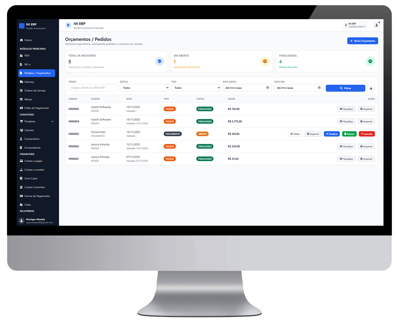 Gestão de Orçamentos